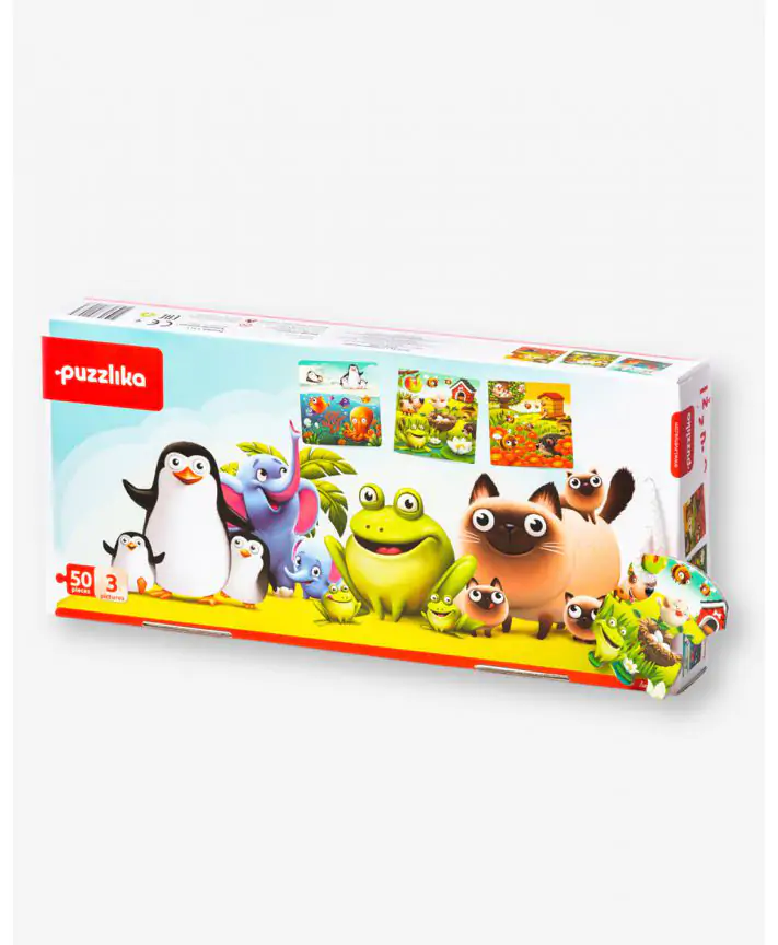 סט שלושה פאזלים 9-16-25 חלקים עולם החיות Puzzlika