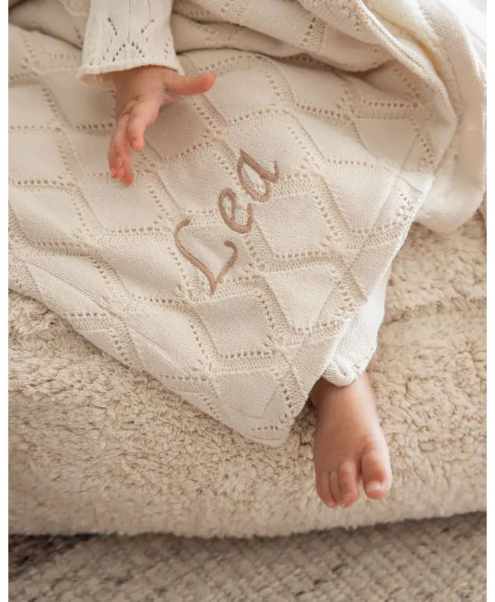 שמיכת סריג עם פרווה 100*75