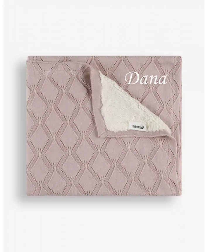 שמיכת סריג עם פרווה 100*75