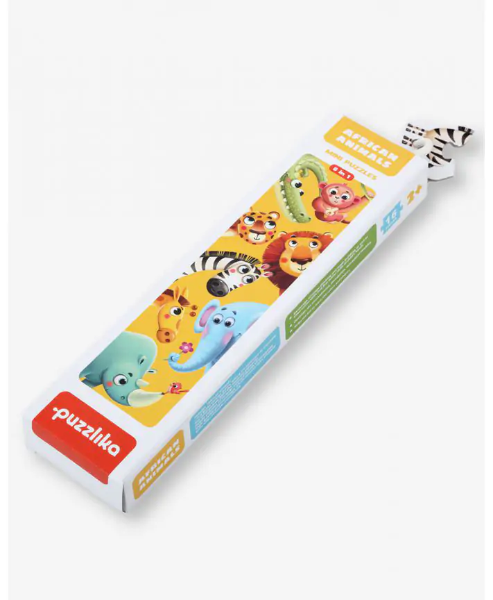 סט 8 פאזלים 2 חלקים - חיות אפריקה Puzzlika