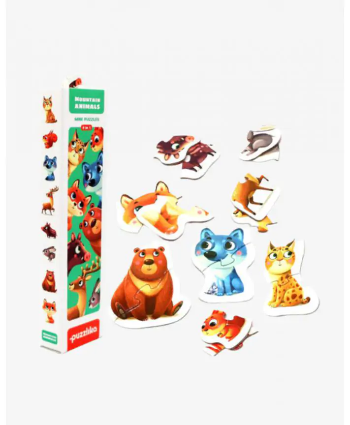 סט 8 פאזלים 2 חלקים חיות היער Puzzlika