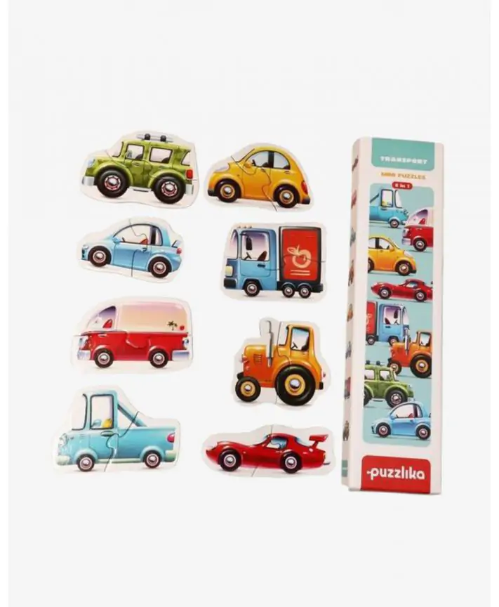 סט 8 פאזלים 2 חלקים כלי תחבורה Puzzlika