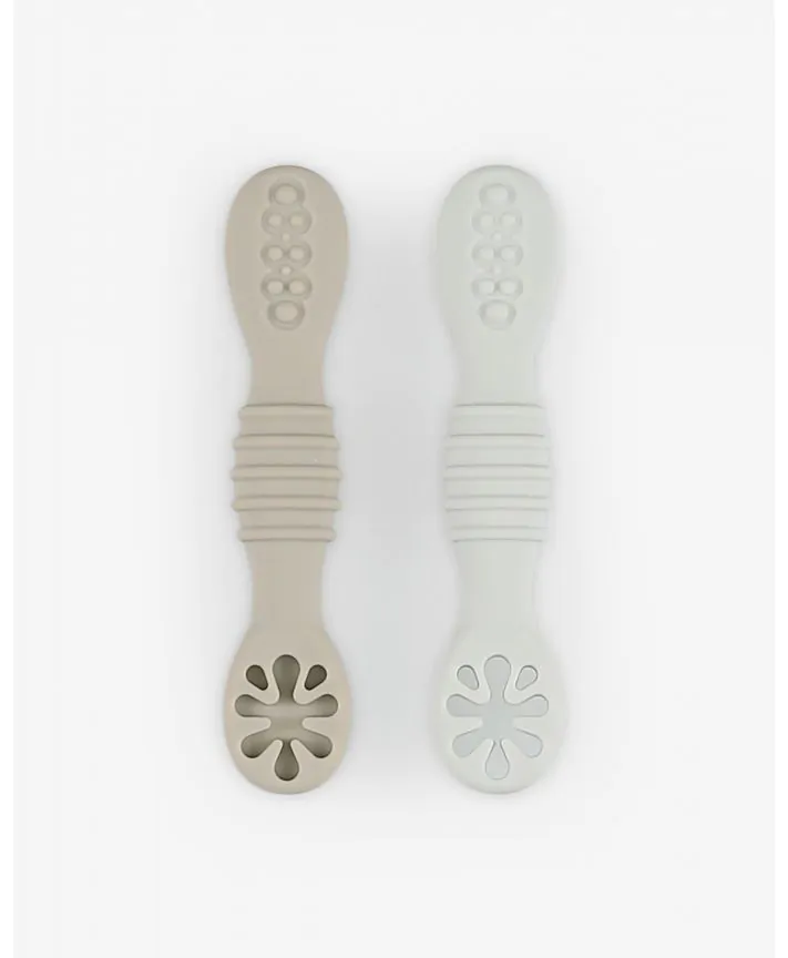 זוג כפיות האכלה מסיליקון דו צדדיות