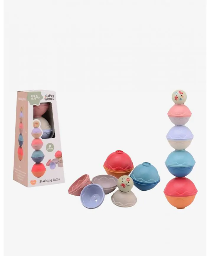 מגדל כדורים 9 חלקים ביו פלסטיק - JOHNTOY