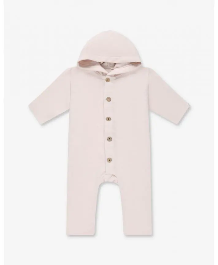 אוברול פליז עם קפוצ'ון בייבי