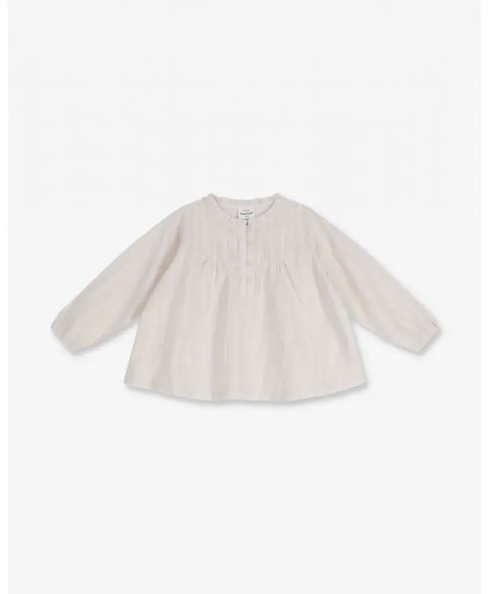 חולצת אריג עם כיווצים וכפתורים