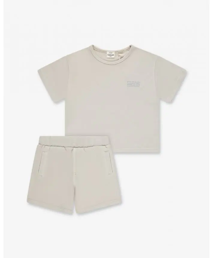 סט פולו פיקה חולצת טי אוברסייז ומכנסי ברמודה 