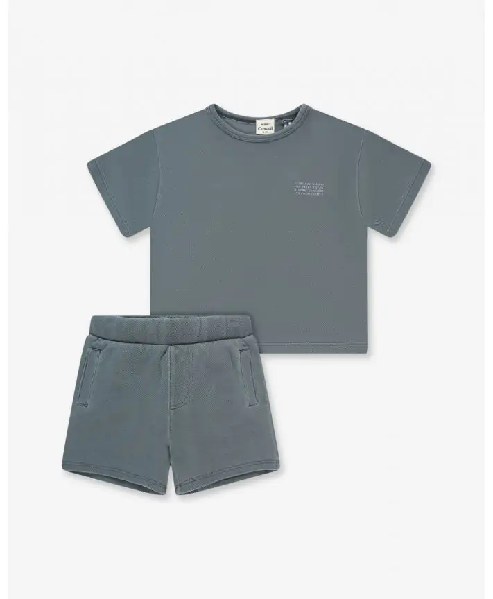 סט פולו פיקה חולצת טי אוברסייז ומכנסי ברמודה