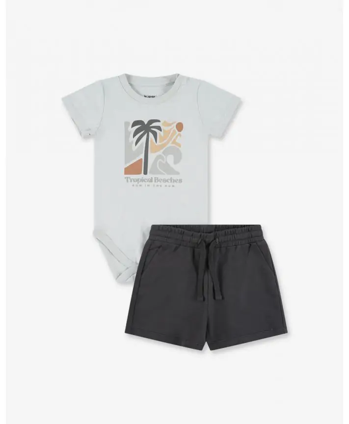 סט בגד גוף ומכנסיים בייבי SUMMER BLOSSOM