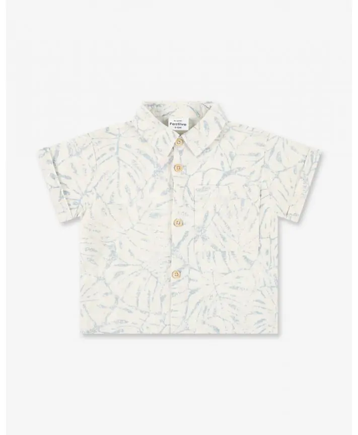 חולצת אריג מכופתרת קצרה Special Times