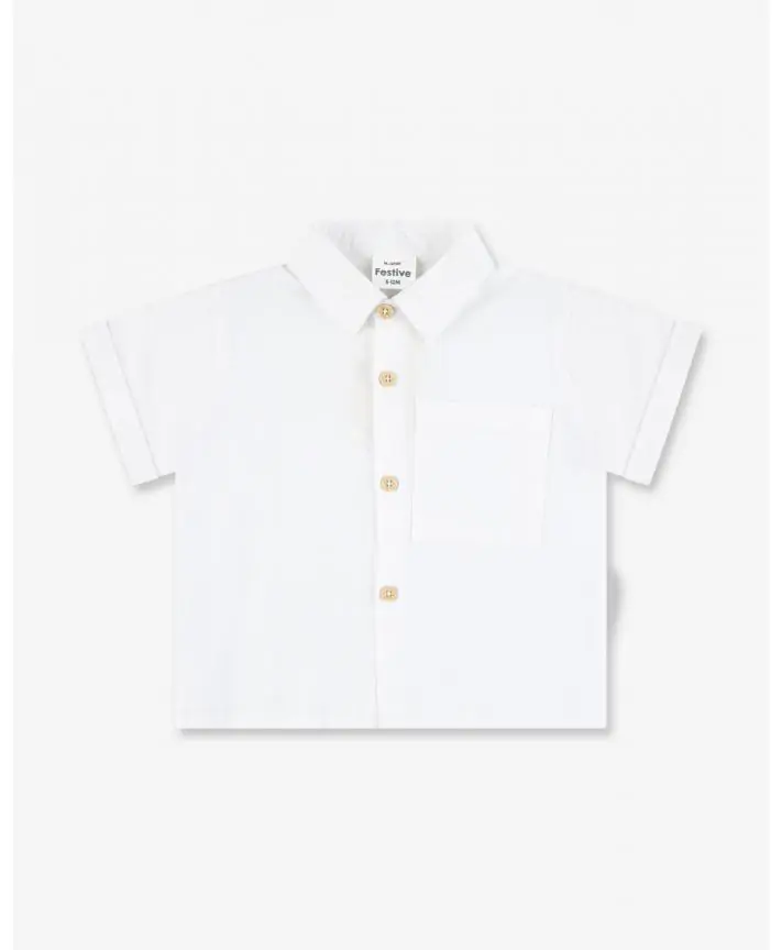 חולצת אריג מכופתרת קצרה Special Times