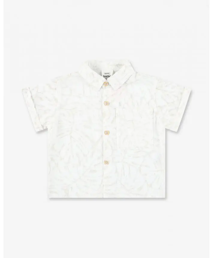 חולצת אריג מכופתרת קצרה Special Times