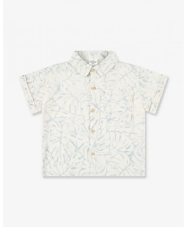 חולצת אריג מכופתרת קצרה Special Times