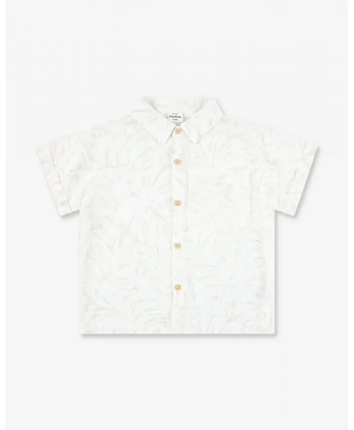 חולצת אריג מכופתרת קצרה Special Times