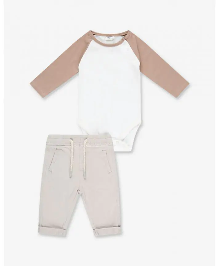 סט בגד גוף ומכנס אריג ארוך Special Times