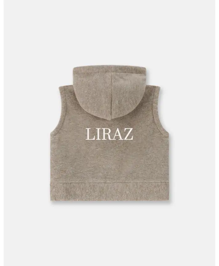 וסט פליז עם קפוצ'ון ורוכסן