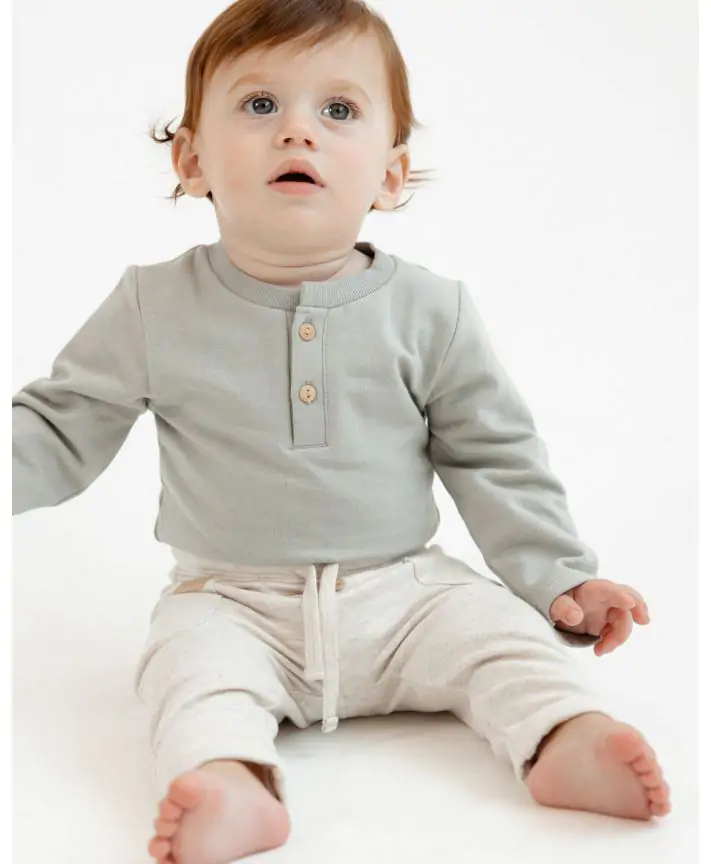 סט ב.גוף ומכנסי פלנל עם כיס