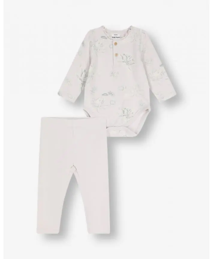 סט בגד גוף וטייץ פלנל