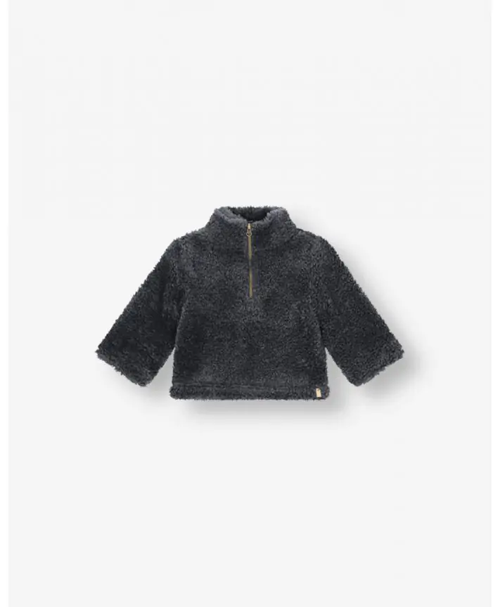 סווטשירט שרפה עם צווארון ורוכסן