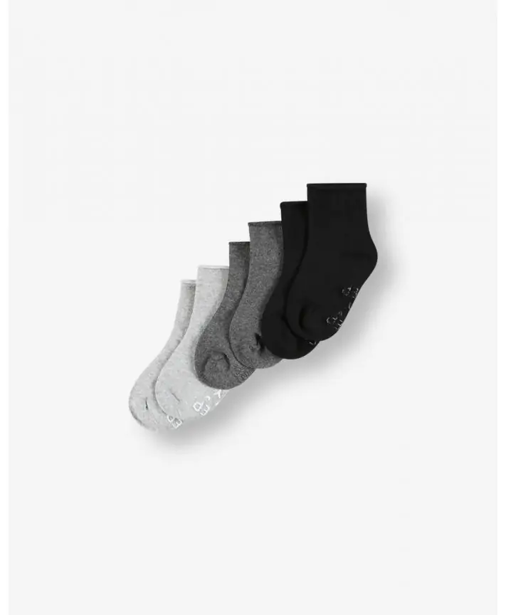 מארז שלישיית גרביים מונעים החלקה SOCKS 0-6,אפור מלאנז' בהיר