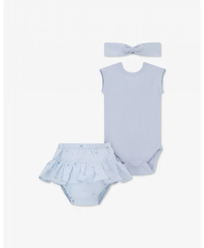 סט בגד גוף עם בלומרס חצאית וסרט לשיער בייבי