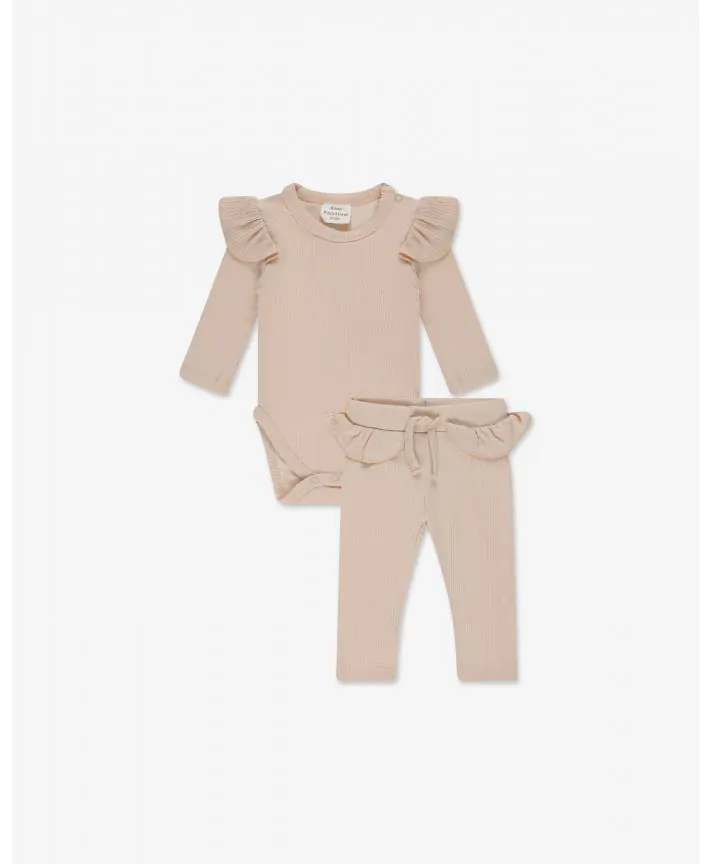 סט בגד גוף שרוולי מלמלה וטייץ בייבי