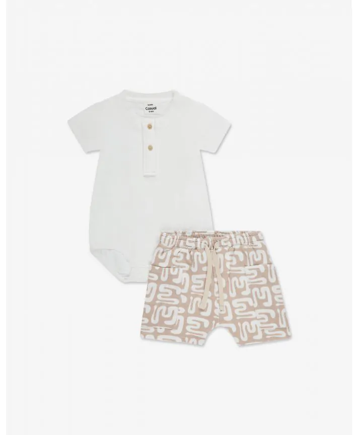 סט בגד גוף ומכנסיים בייבי