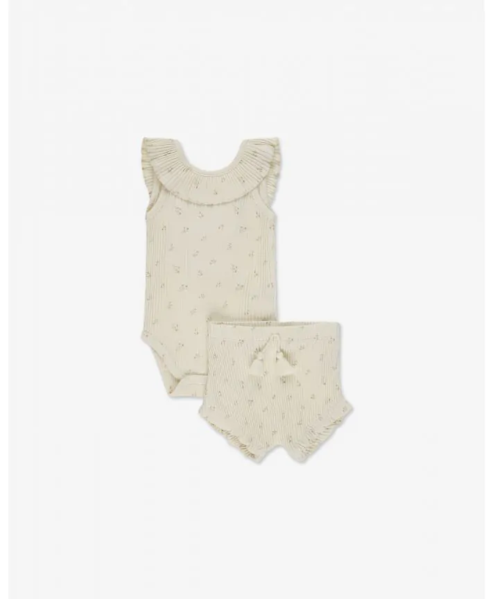 סט בגד גוף מלמלה ומכנסיים ריב בייבי