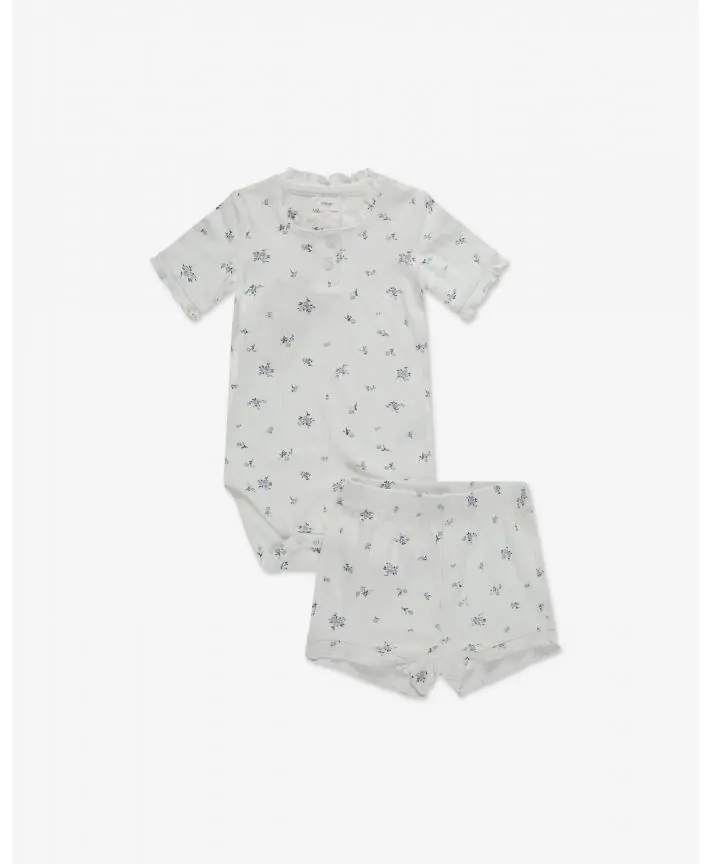 סט בגד גוף עם כפתורים ומכנסיים בייבי