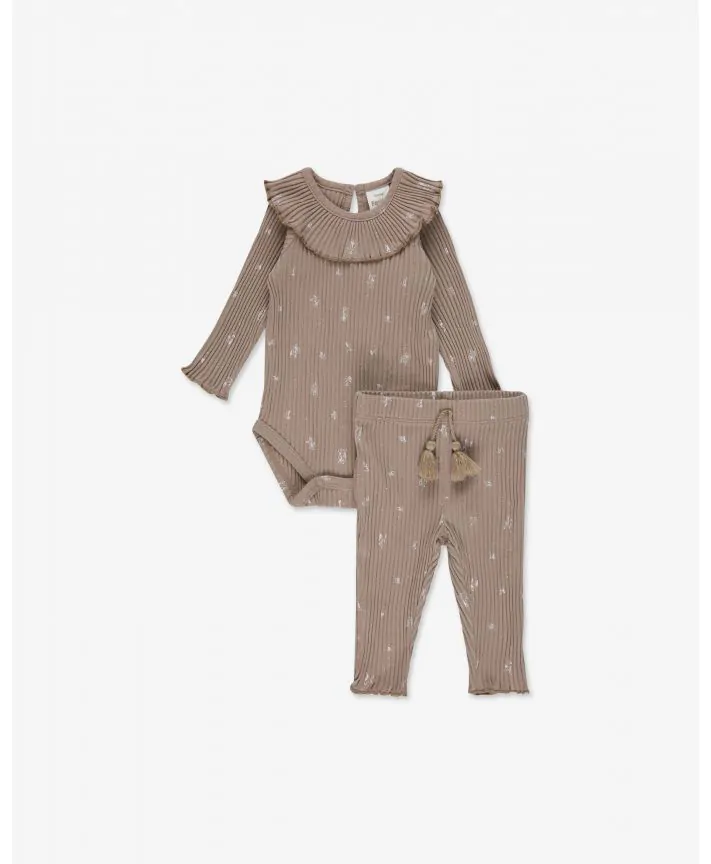 סט בגד גוף מלמלה ומכנסיים בייבי