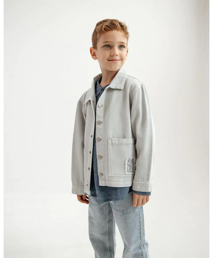 אוברשירט ג'ינס עם כיסים