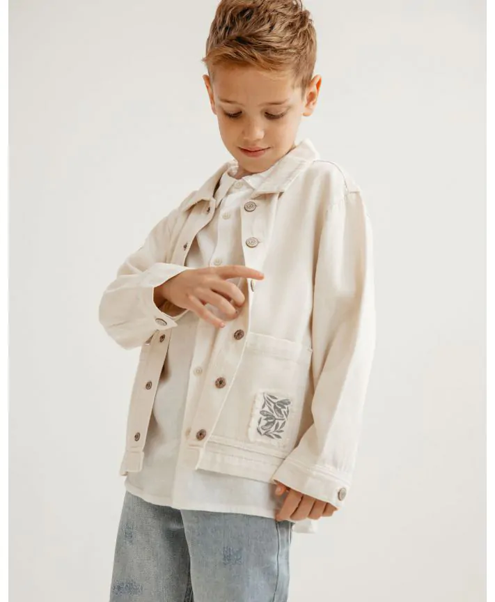 אוברשירט ג'ינס עם כיסים