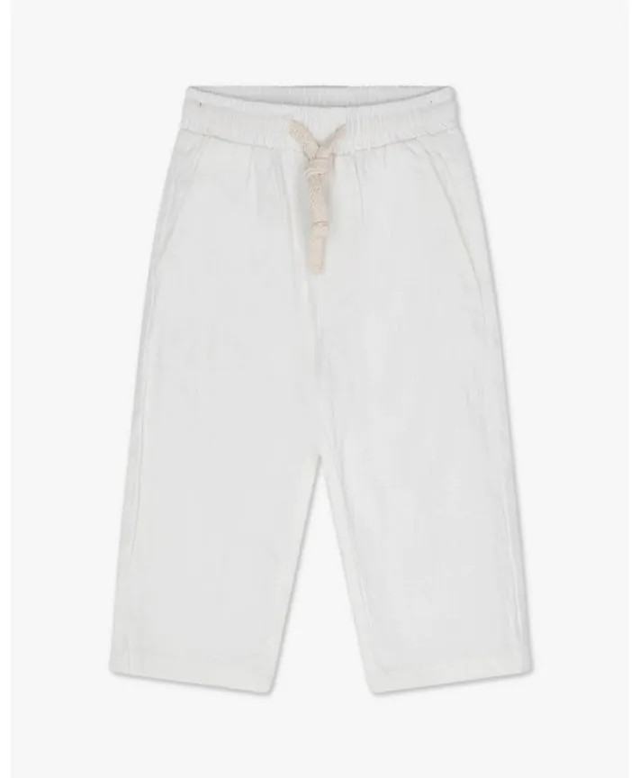 מכנסיים במראה פשתן ארוכים 0-3