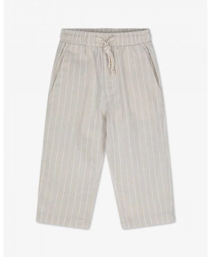 מכנסיים במראה פשתן ארוכים 0-3