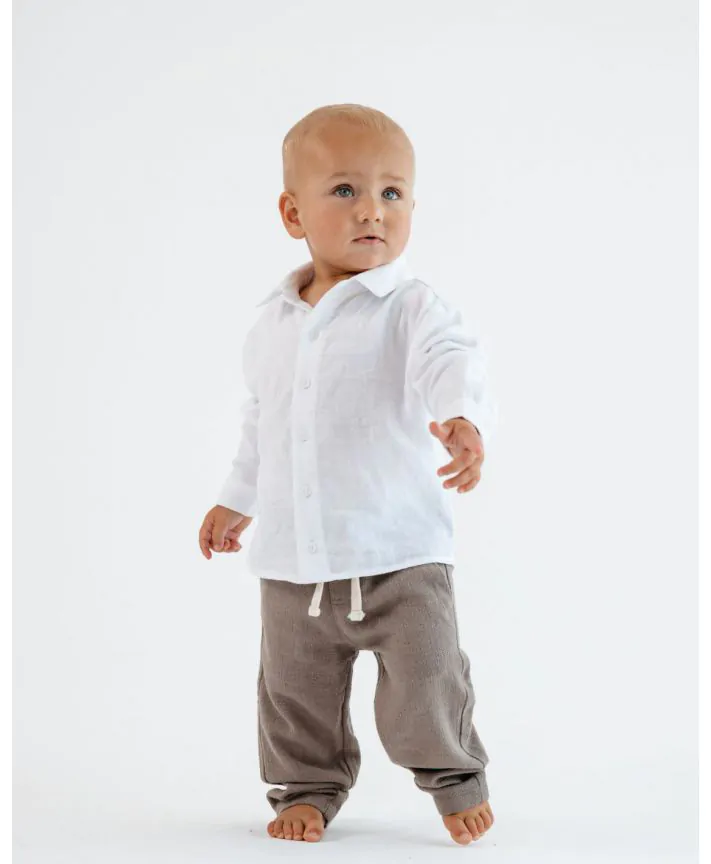 חולצת אריג מכופתרת בייבי