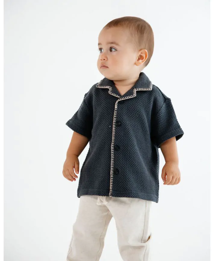 חולצת מכופתרת קצרה בייבי