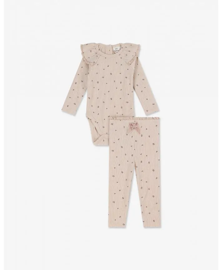 סט בגד גוף ומכנסיים ארוכים פרחוניים מריב בייבי