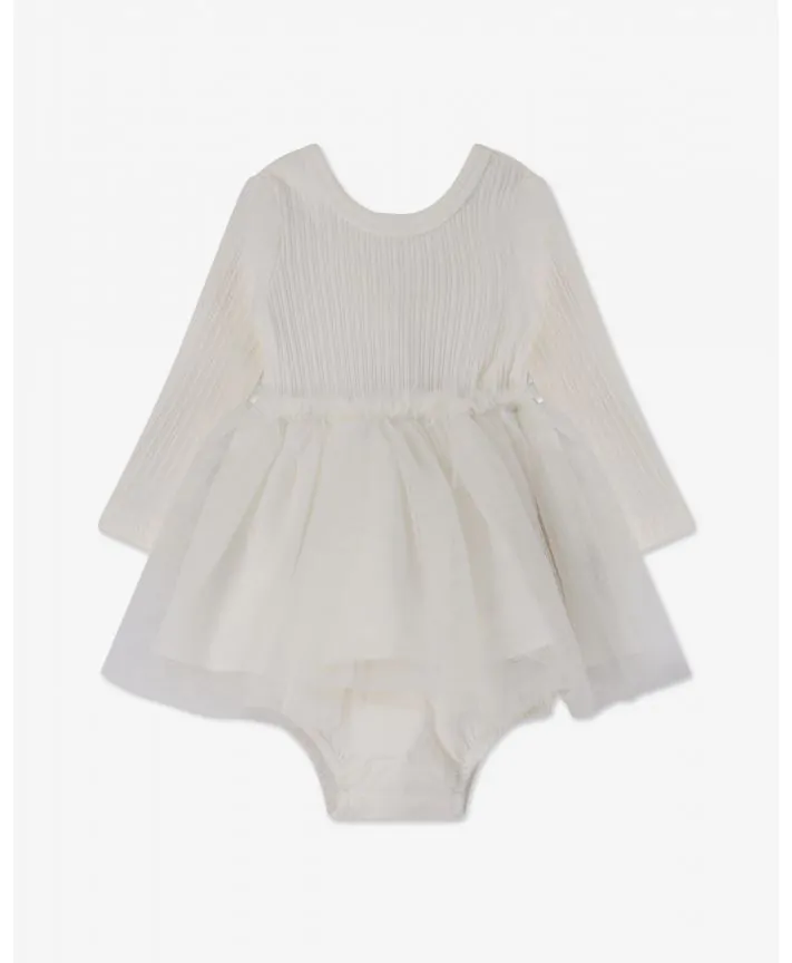 שמלת פוינטייל וטול שרוולים ארוכים עם בלומרס