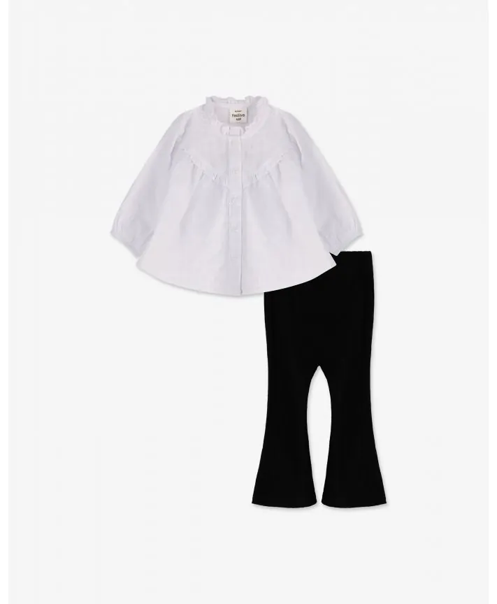 סט חולצה ומכנסיים מתרחבים בייבי