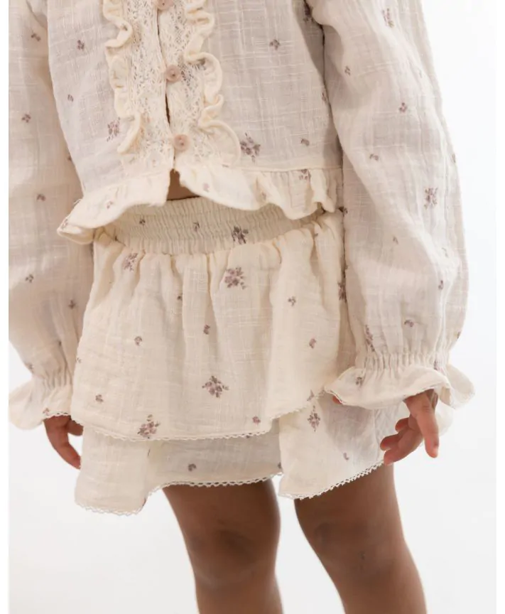 חצאית אריג שכבות מיני