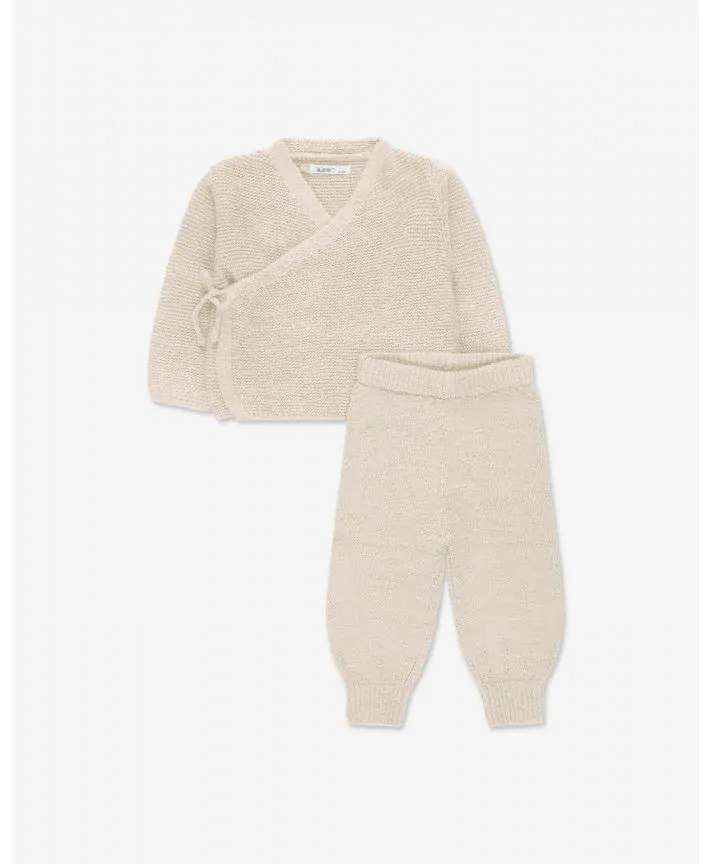 סט קרדיגן ומכנסי סריג בייבי