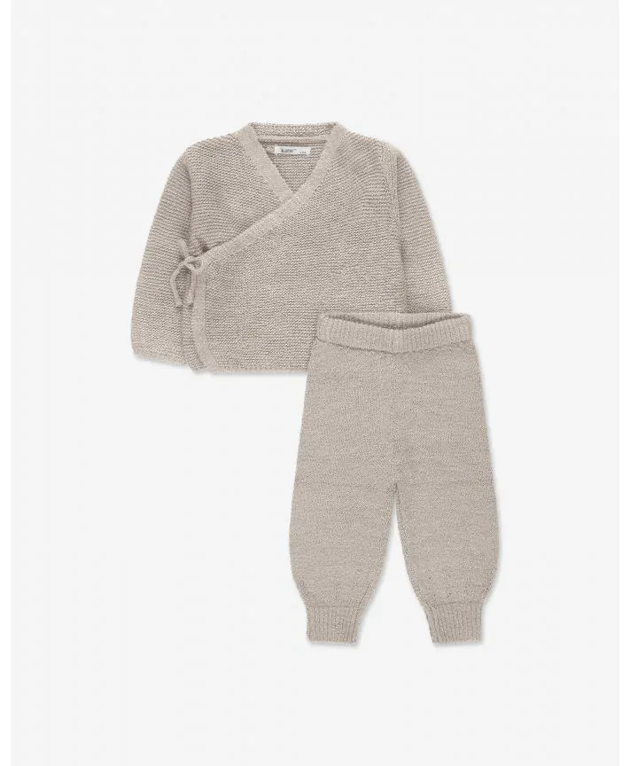 סט קרדיגן ומכנסי סריג בייבי