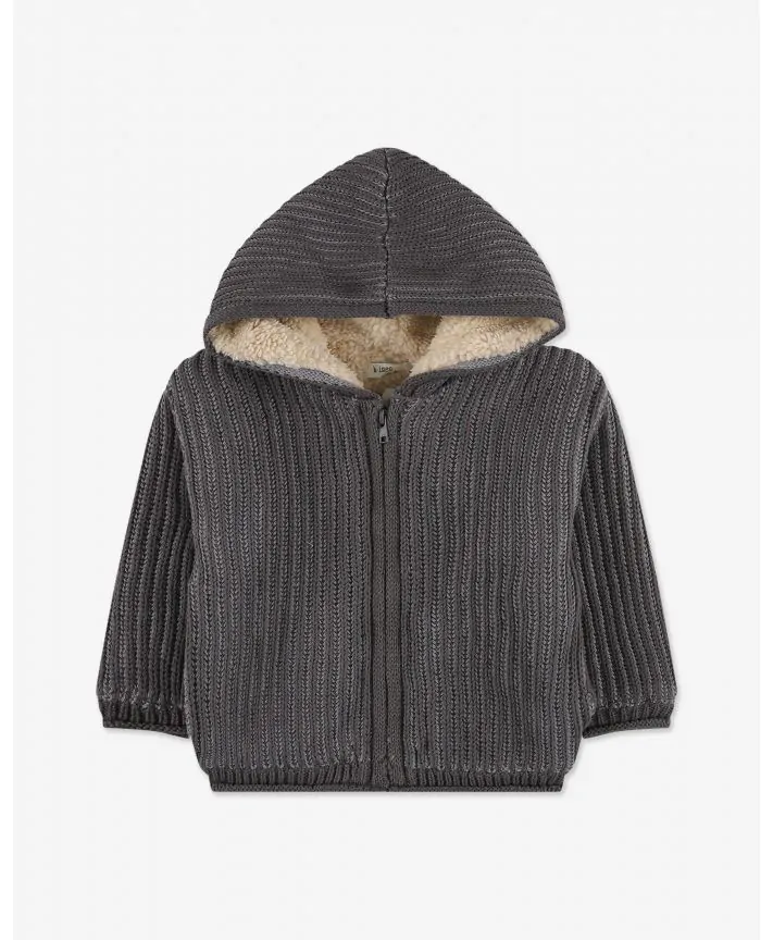 ג'קט סריג עם קפוצ'ון ורוכסן בייבי