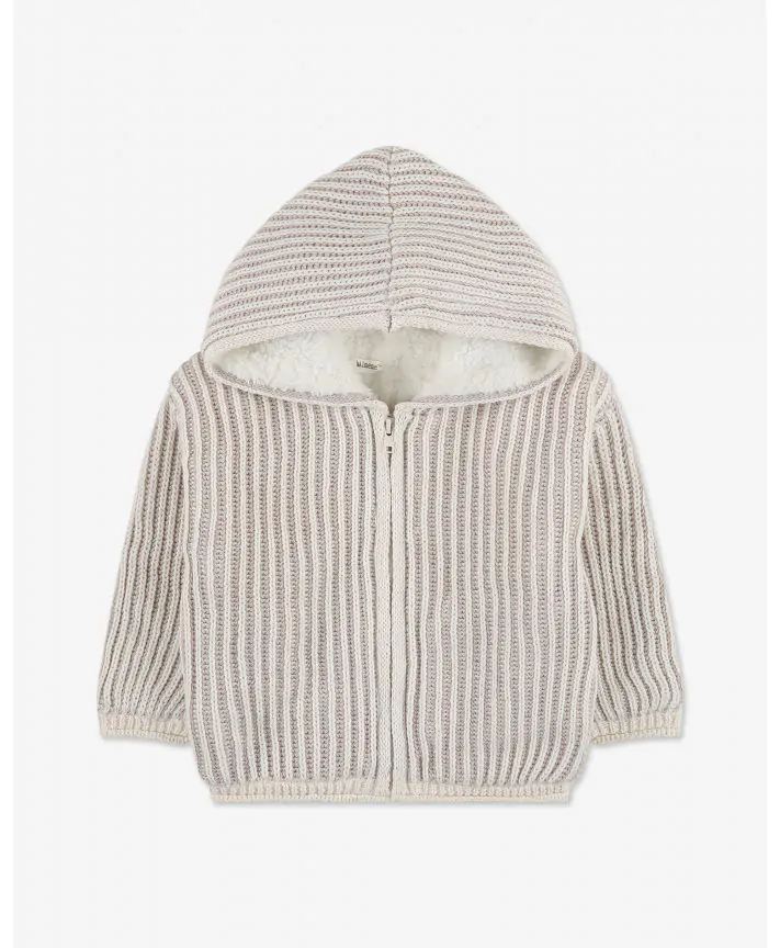 ג'קט סריג עם קפוצ'ון ורוכסן בייבי