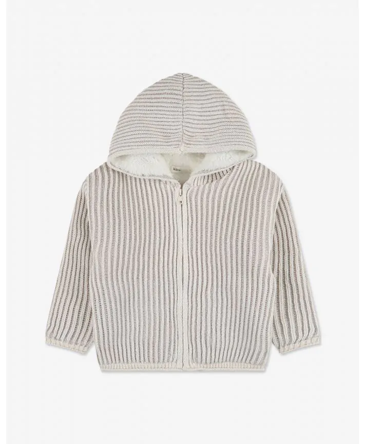 ג'קט סריג עם קפוצ'ון ורוכסן