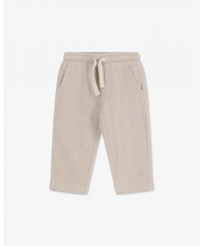 מכנסי אריג ארוכים בגזרה משוחררת בייבי