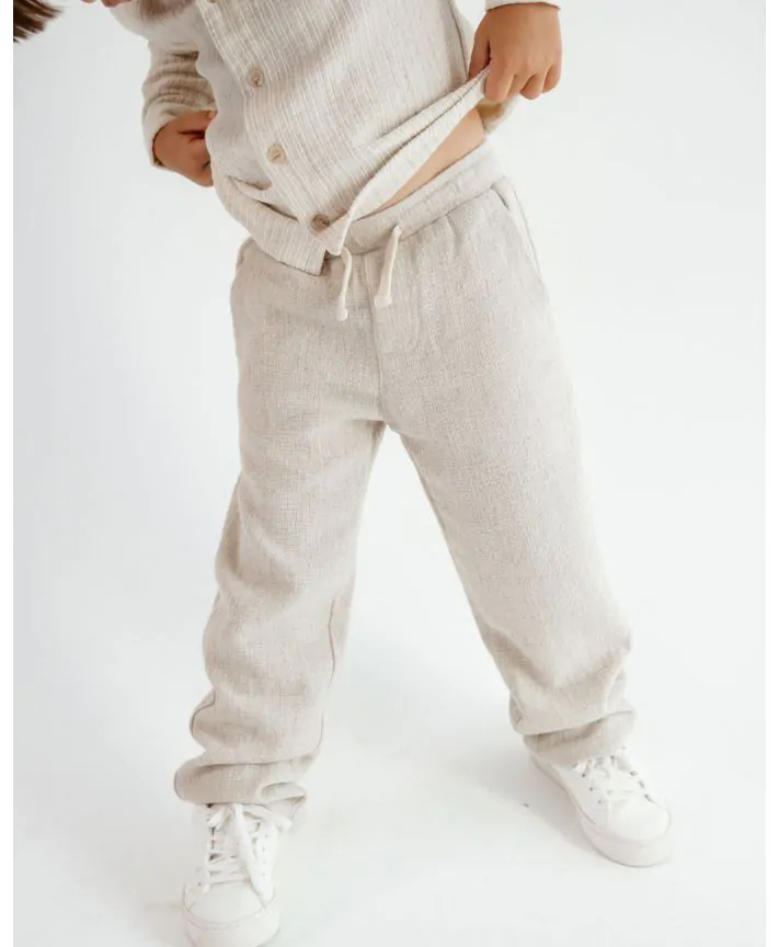 מכנסיים במראה פשתן ארוכים