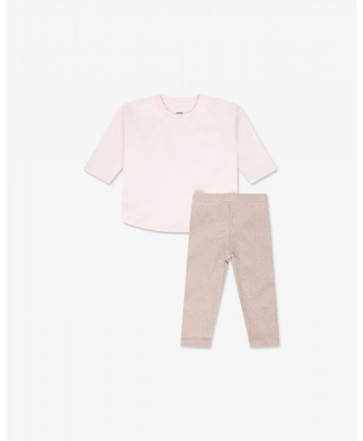 סט חולצה וטייץ מבד ריב בייבי KC