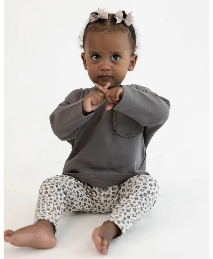 סט חולצה וטייץ מבד ריב בייבי