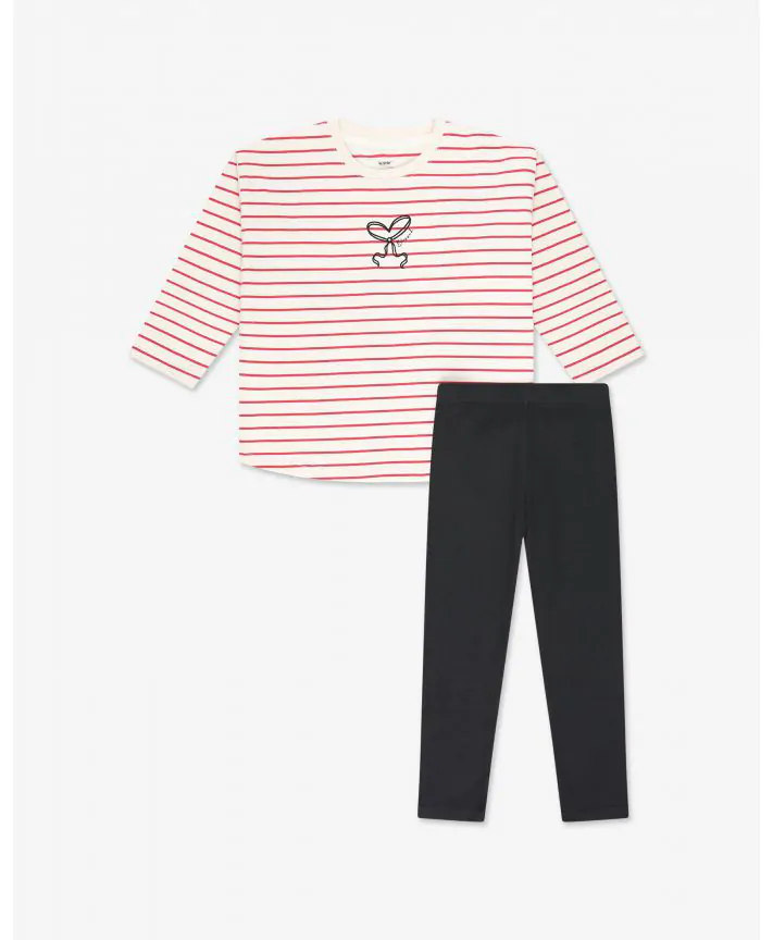 סט חולצה וטייץ מבד ריב